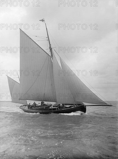 The yawl 'Moosk' under way, 1912. Creator: Kirk & Sons of Cowes.