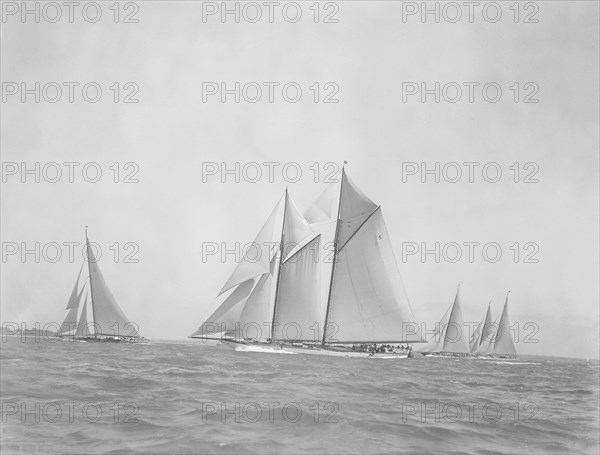 'Shamrock', 'Westward', 'Britannia', 'Astria' and 'Velsheda', 1933. Creator: Kirk & Sons of Cowes.