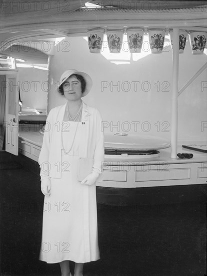 The Duchess of York aboard 'HMY Victoria and Albert', 1933. Creator: Kirk & Sons of Cowes.