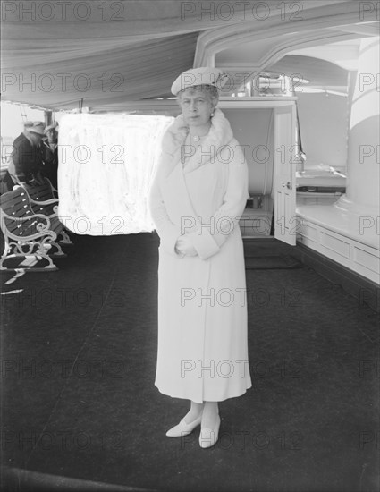 Queen Mary aboard 'HMY Victoria and Albert', 1933. Creator: Kirk & Sons of Cowes.