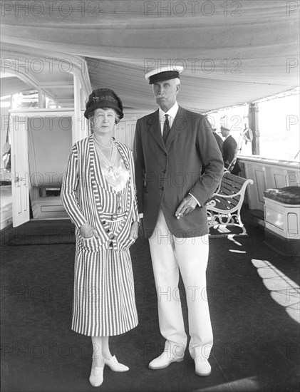 The Marquise d'Hautpoul de Seyre and Sir Harry Stonor aboard 'HMY Victoria and Albert', 1933. Creator: Kirk & Sons of Cowes.