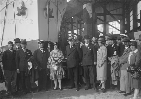 Possibly the launch of the Yugoslavian 'Bakar', J Samuel White and Co, Cowes, Isle of Wight, 1931. Creator: Kirk & Sons of Cowes.