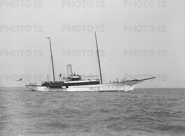 The steam yacht 'Shemara' under way, 1914. Creator: Kirk & Sons of Cowes.