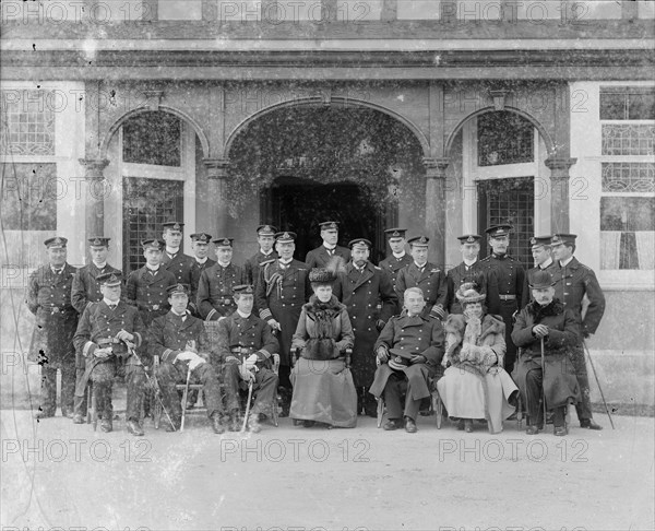 The Prince and Princess of Wales at the Royal Naval College, Osborne, Isle of Wight, c1908. Creator: Kirk & Sons of Cowes.