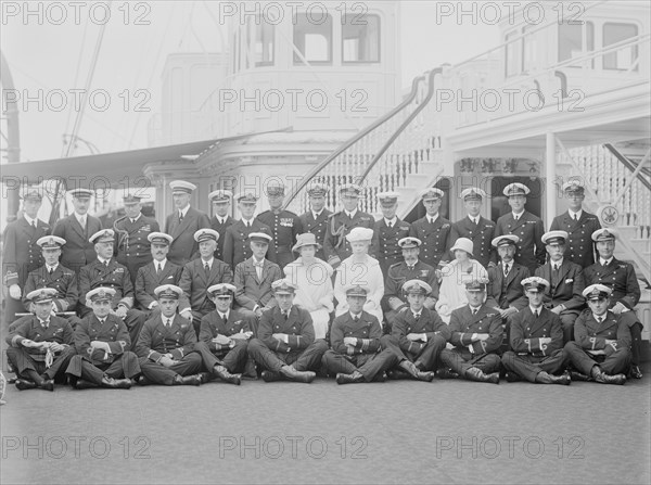 King George V and Queen Mary on board 'HMY Victoria and Albert', 1925. Creator: Kirk & Sons of Cowes.