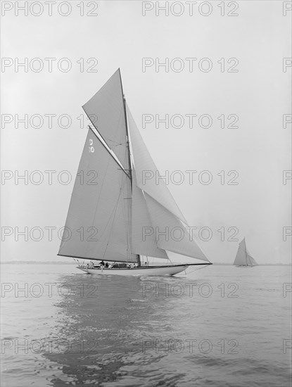 'The Lady Anne' sailing in gentle breeze, 1913. Creator: Kirk & Sons of Cowes.