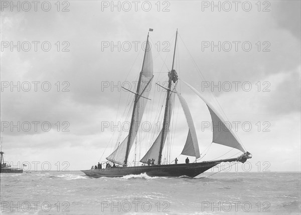 The schooner 'Lamorna', 1912. Creator: Kirk & Sons of Cowes.