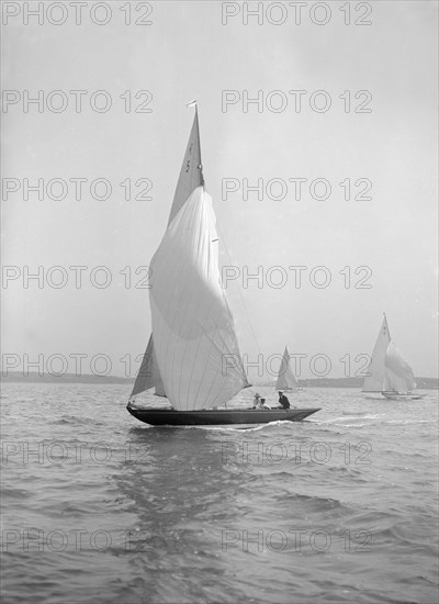 The 7 Metre yacht Strathendrick (K5), 1913. Creator: Kirk & Sons of Cowes.