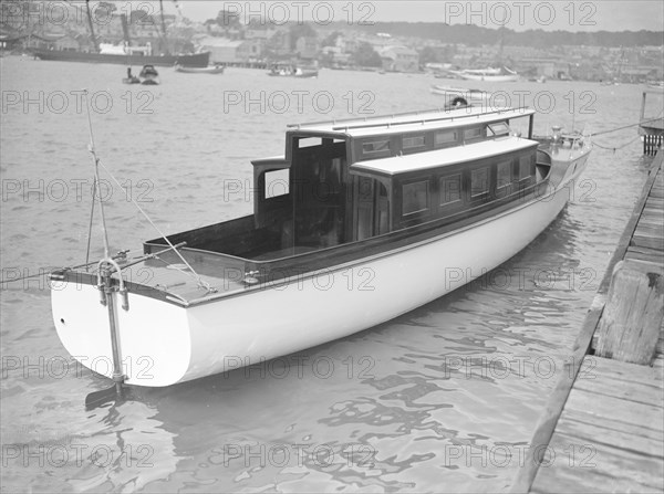 A 45 ft Wolseley cabin launch. Creator: Kirk & Sons of Cowes.