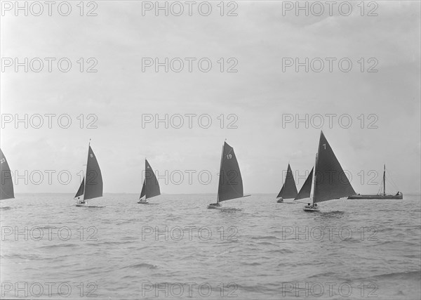 Group of racing Redwing keelboats, 1922. Creator: Kirk & Sons of Cowes.