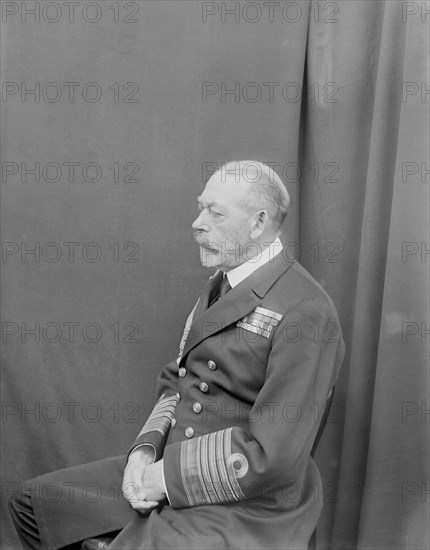 Studio portrait of George V taken aboard 'HMY Victoria and Albert', c1935. Creator: Kirk & Sons of Cowes.