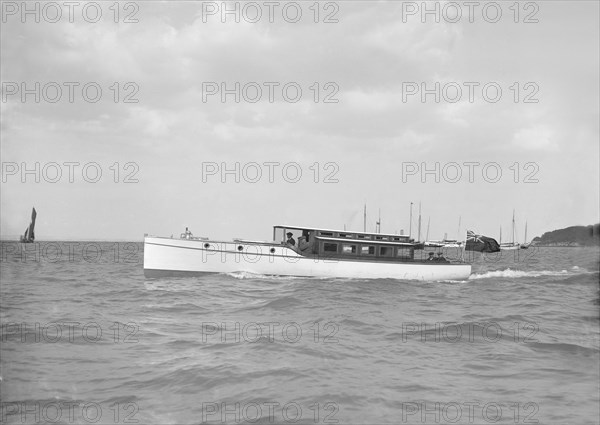 A 45 ft Wolseley cabin launch. Creator: Kirk & Sons of Cowes.