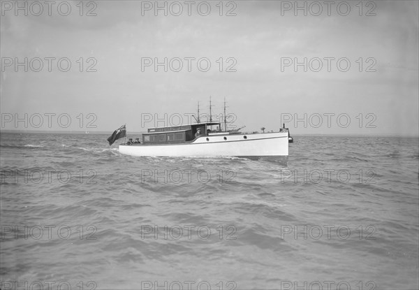 A 45 ft Wolseley cabin launch. Creator: Kirk & Sons of Cowes.