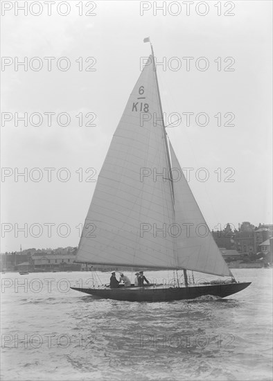 The 6 Metre sailing yacht 'Jean', 1922. Creator: Kirk & Sons of Cowes.