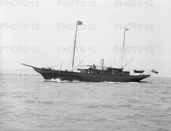 The steam yacht 'Dotterel', 1914. Creator: Kirk & Sons of Cowes.