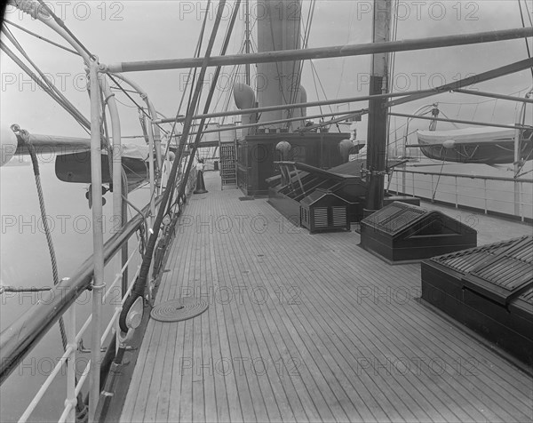 Top deck on steam yacht 'Venetia', 1920. Creator: Kirk & Sons of Cowes.