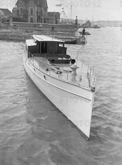 A 45 ft Wolseley cabin launch. Creator: Kirk & Sons of Cowes.