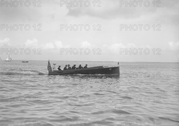 F M Singer's motor launch under way, 1911. Creator: Kirk & Sons of Cowes.