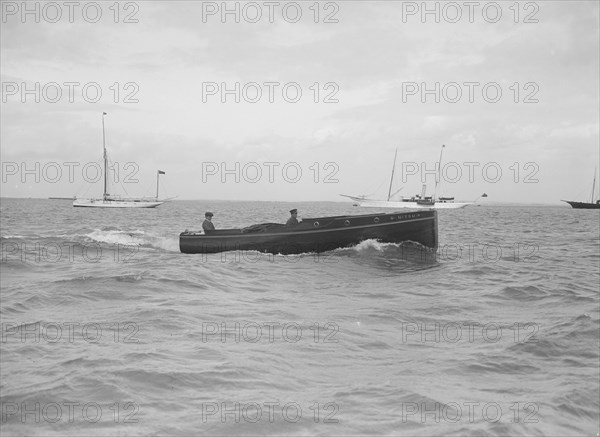 Motor launch 'Nitsu' under way, 1912. Creator: Kirk & Sons of Cowes.