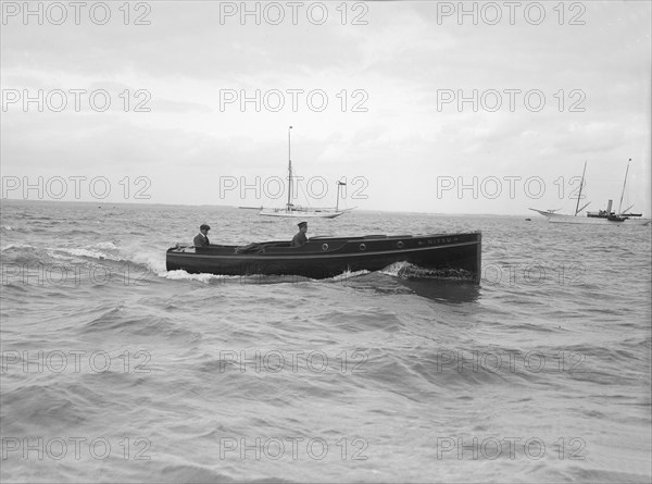 Motor launch 'Nitsu' under way, 1912. Creator: Kirk & Sons of Cowes.