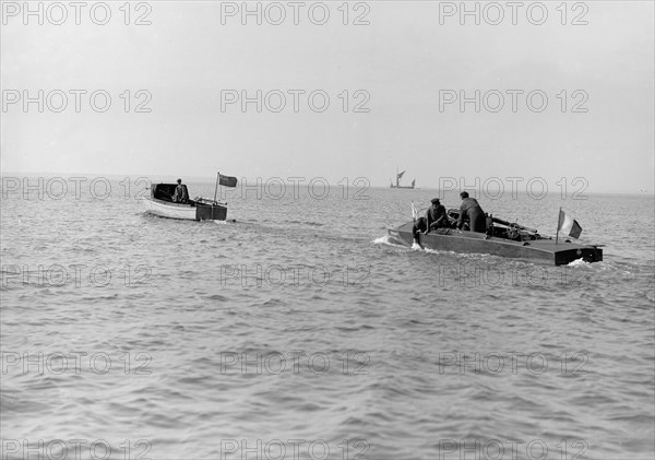 The French hydroplane 'Despujols I' being towed, 1913. Creator: Kirk & Sons of Cowes.