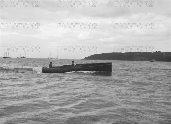 Motor launch 'Nitsu' under way, 1912. Creator: Kirk & Sons of Cowes.