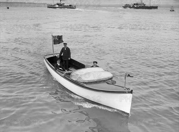 The Royal Thames Yacht Club's motor launch 'Salee Rover', 1912. Creator: Kirk & Sons of Cowes.