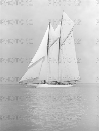 The 380 ton A Class schooner 'Margherita' sailing close-hauled, 1913. Creator: Kirk & Sons of Cowes.