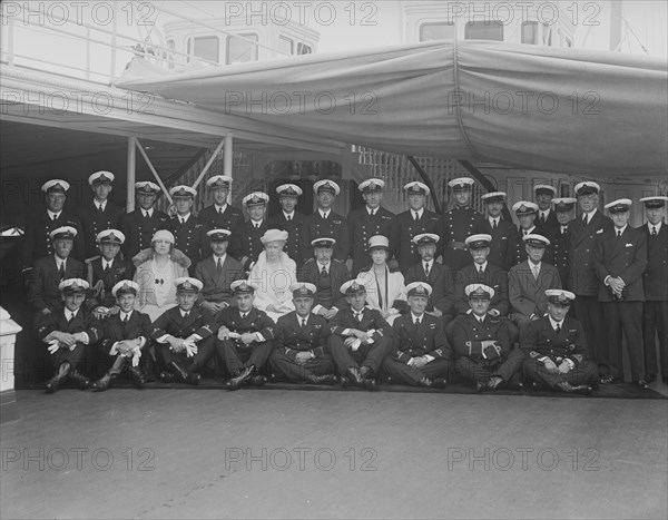 Queen Mary and King George V on board 'HMY Victoria and Albert', 1932. Creator: Kirk & Sons of Cowes.