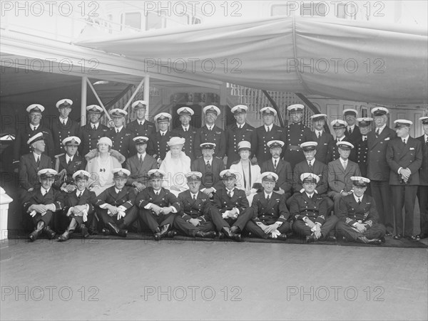 Queen Mary and King George V on board 'HMY Victoria and Albert', 1932. Creator: Kirk & Sons of Cowes.