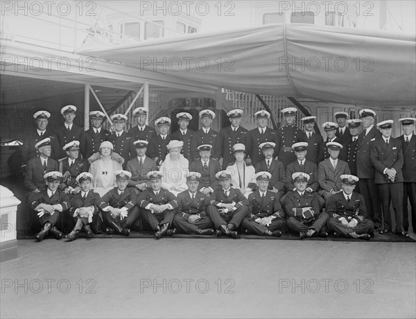 Queen Mary and King George V on board 'HMY Victoria and Albert', 1932. Creator: Kirk & Sons of Cowes.