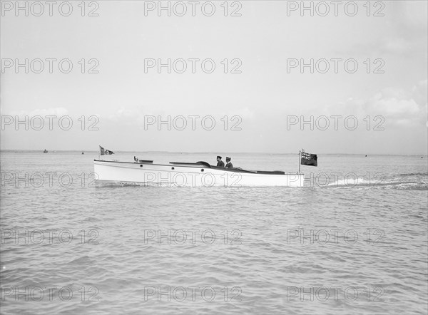 The motor launch 'Wendy' under way, 1913. Creator: Kirk & Sons of Cowes.