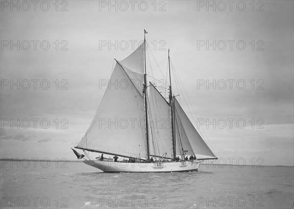 The schooner 'Esma', 1911. Creator: Kirk & Sons of Cowes.