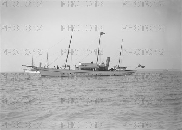 The steam yacht 'Sea Snake' 1911. Creator: Kirk & Sons of Cowes.