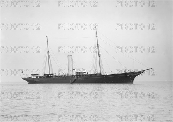 The steam yacht 'Valiant', 1912. Creator: Kirk & Sons of Cowes.