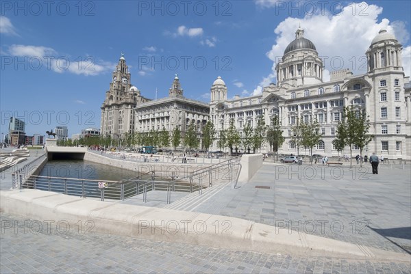 UK, Liverpool, Riverfront and 3 Graces, 2009. Creator: Ethel Davies.