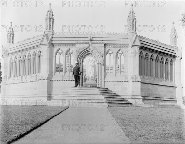 Grenadier at Memorial Well, Cawnpore, India, 1902. Creator: Kirk & Sons of Cowes.