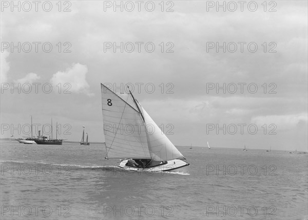 Sailing dinghy 'Flutterell', 1922. Creator: Kirk & Sons of Cowes.