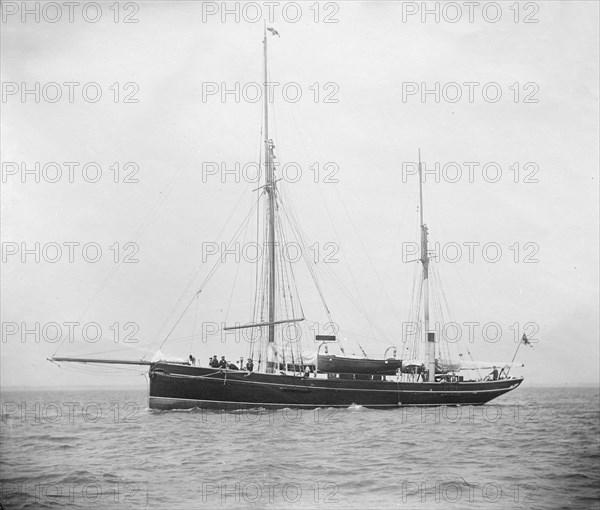 The ketch 'Gelasma' under motor. Creator: Kirk & Sons of Cowes.