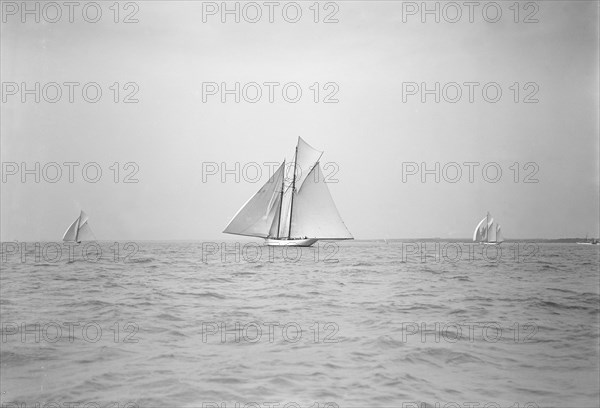 Start of Cowes to Weymouth Race, August 1911. Creator: Kirk & Sons of Cowes.