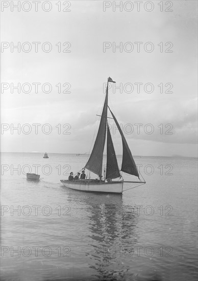 Cutter under sail, 1912. Creator: Kirk & Sons of Cowes.