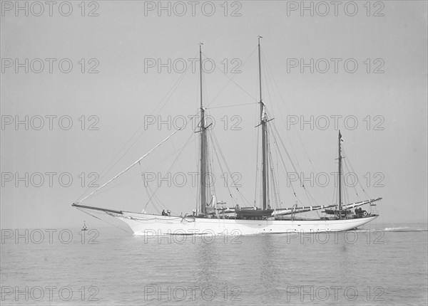 Schooner 'Fantome' under way, 1913. Creator: Kirk & Sons of Cowes.