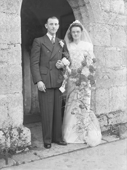 Bride and groom, c1935. Creator: Kirk & Sons of Cowes.