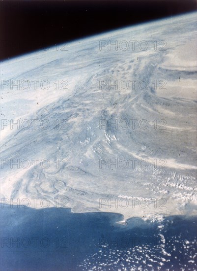 India-Pakistan boundary seen from aboard the second Space Shuttle flight, November 1981. Creator: NASA.