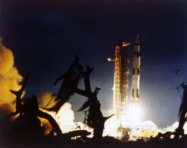 Launch of Saturn V rocket, Kennedy Space Center, Merritt Island, Florida, USA, 7 December 1972. Creator: NASA.