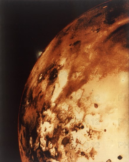 Io, Jupiter's moon, from 304,000 miles. Creator: NASA.