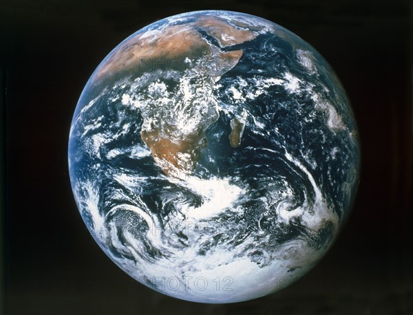 Earth from the Meditteranean sea to Antarctica, viewed from Apollo 17, December 1972. Creator: NASA.