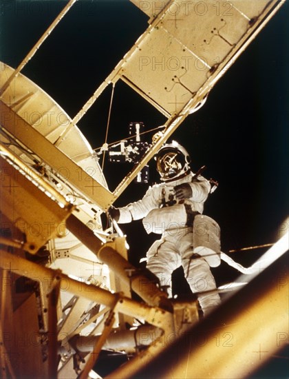 Space Shuttle - spacewalk, 1980s.  Creator: NASA.