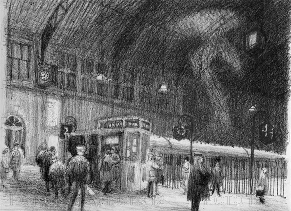 Railway station, 1951. Creator: Shirley Markham.