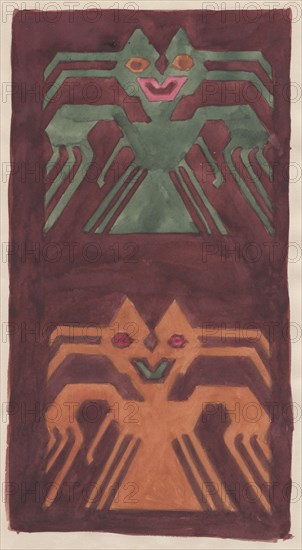 South American textile design, 1951. Creator: Shirley Markham.